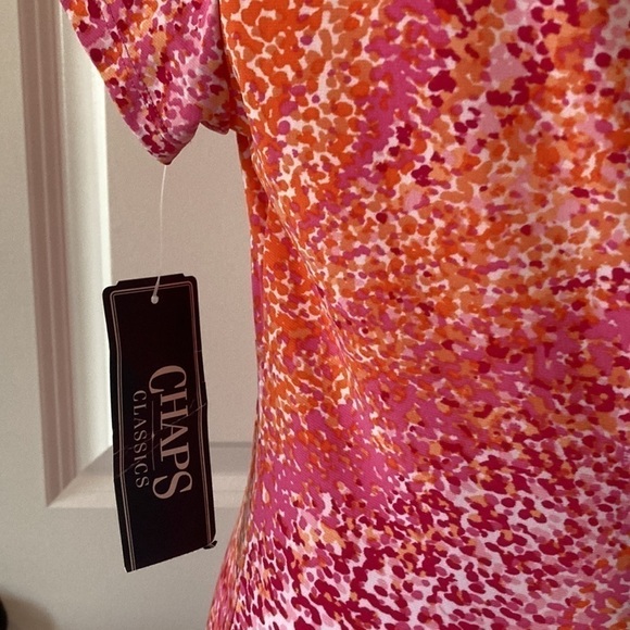 Chaps medium top short sleeves new with tag pink orange - Picture 9 of 11